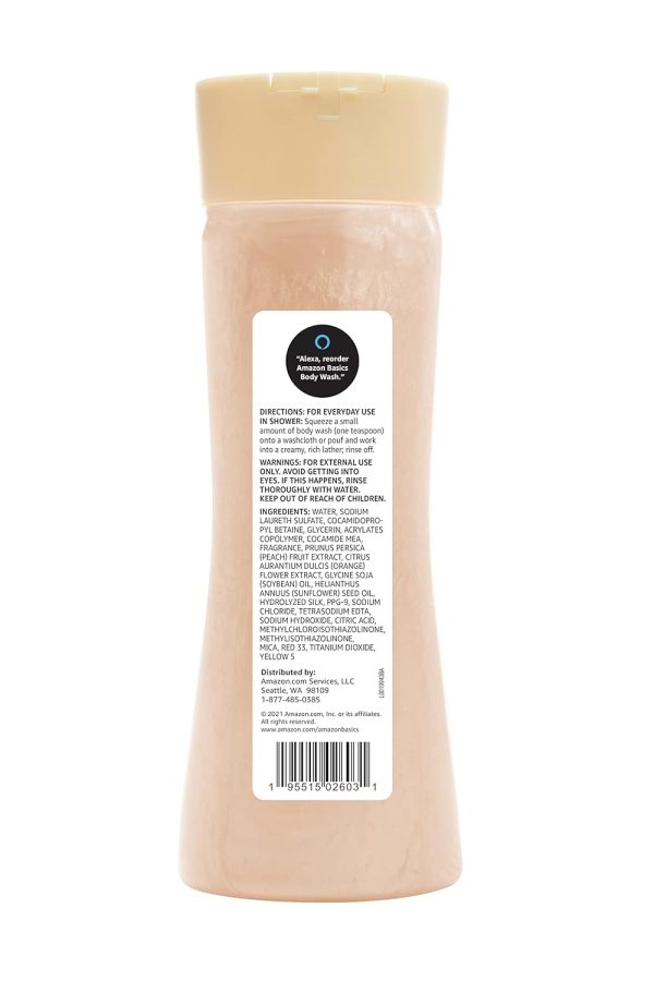 Amazon Basics Silky Smooth Body Wash, Peach and Orange Blossom Scent, 18 Fl - Image 3