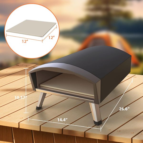 Uniflasy 12" Portable Propane Gas Pizza Oven - 3-Layer Design for Superior - Image 4