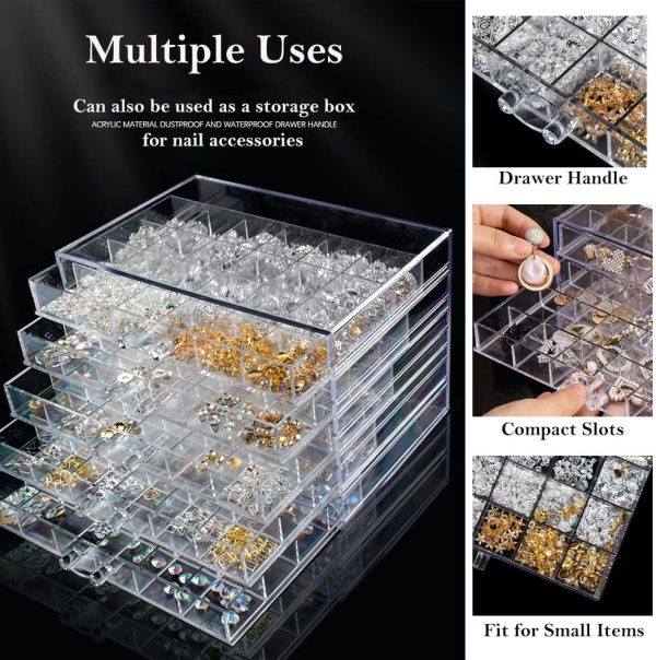Earring Storage Box Acrylic Jewelry Storage Holder Ring Clear Plastic - Image 2