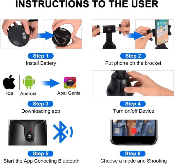 Gimbal Stabilizer for Smartphones - Auto Face Tracking Tripod 360° Rotation - Image 6