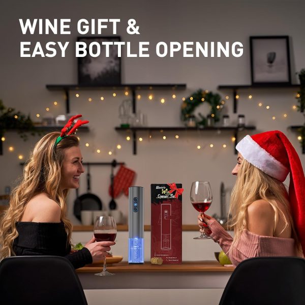 Electric Wine Opener, Rechargeable Cordless Wine Accessories, Stainless - Image 6