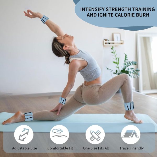 Ankle Wrist Weights for Women Adjustable Ankle Weights Set of 2 (1Lb Each) - Image 4