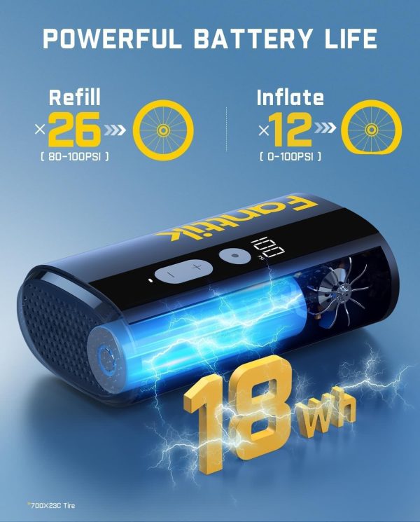 Fanttik X9 Ace Mini Bike Tire Pump, 32s Fast Inflate Bike Pump with Guage, - Image 3