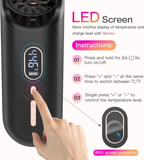 Cordless Hair Straightener Brush, iTayga Upgraded Portable Hair - Image 5