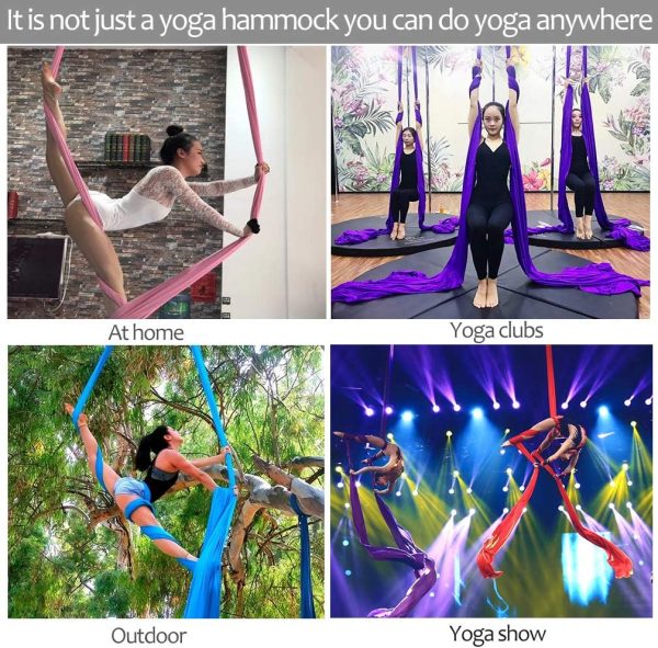 Aerial Silks Deluxe Equipment Set for Aerial Yoga,11 yards Aerial Yoga - Image 9