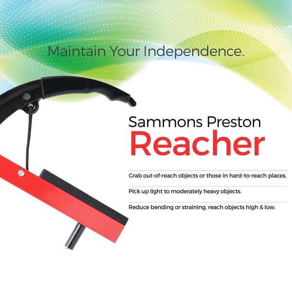 Sammons Preston Reacher, Red, 26 Inch, Grabber Reacher Tool, Lightweight - Image 3