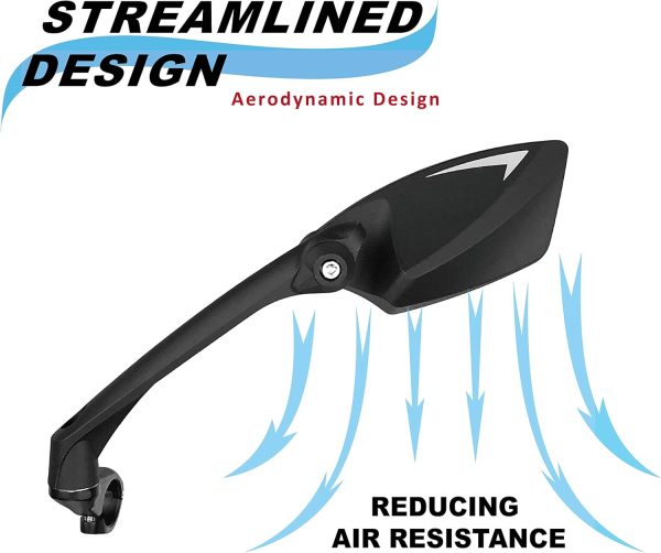 MEACHOW New Scratch Resistant Glass Lens,Handlebar Bike Mirror, Rotatable - Image 2