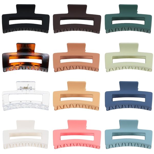 Sisiaipu 3.5 Inch Medium Hair Accessories - 12 Pcs Square Jaw Clips for - Image 2