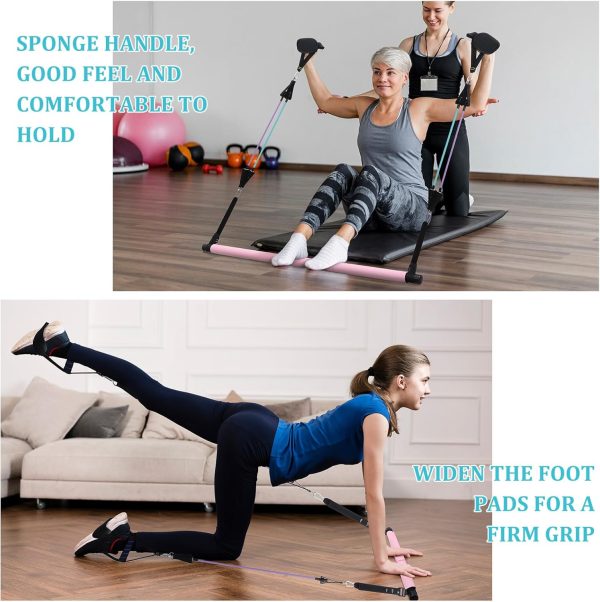 Pilates Bar Kit with 3 Set Resistance Bands, Multifunctional Pilates - Image 6