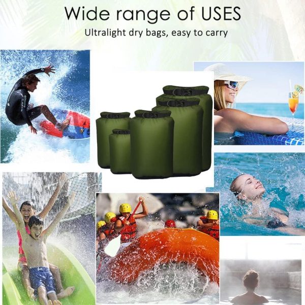 Pimoys 5 Pack Waterproof Dry Sacks, Lightweight Outdoor Dry Bags 20L /12L / - Image 5