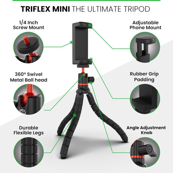 Mini Flexible Tripod for Cell Phones - iPhone Tripod Stand with Wireless - Image 5