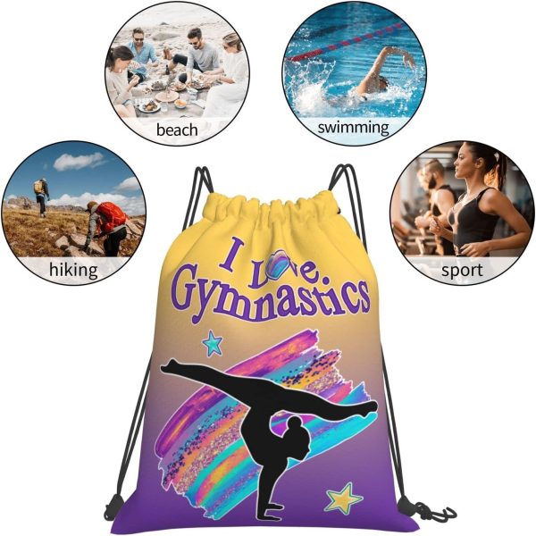 Gymnastics Drawstring Bags For Women Gymnast Drawstring Backpack Water - Image 6