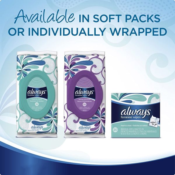 Always Feminine Wipes, Fresh & Clean, Soft Pack, 32 Count - Image 5