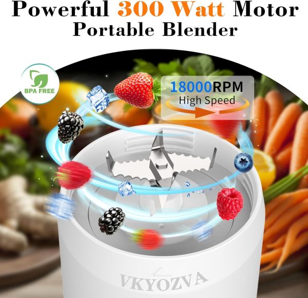Cordless Portable Blender, Portable Blender for Shakes and Smoothies with - Image 2