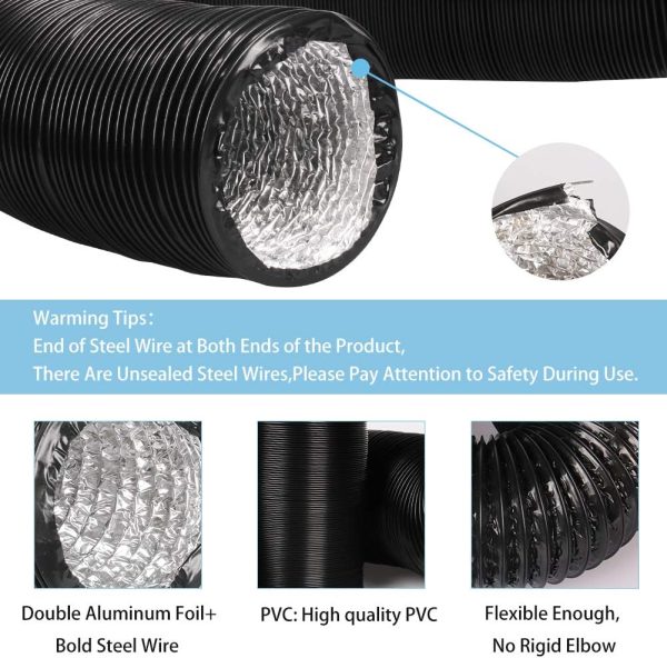 Omont Dryer Vent Hose 4 Inch 8FT Flexible Dryer Ducting Tube Air Duct - Image 2