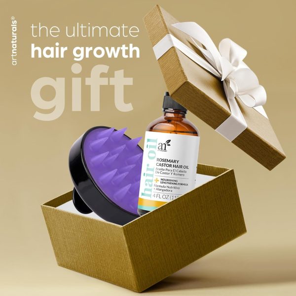 Artnaturals Organic Rosemary Castor Hair Oil + Massager Hair Growth Set - Image 8