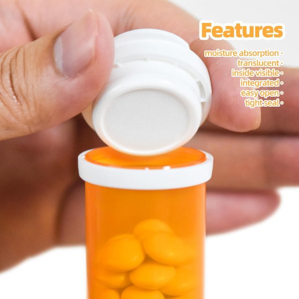 Wisesorb Desiccant Cap Pill Bottle, 30ml 20pcs Medicine Bottle, Pill - Image 3