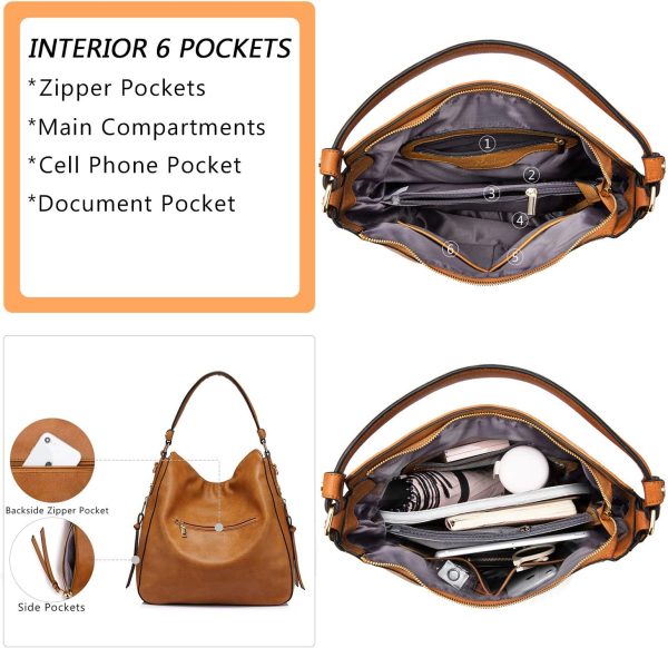 Handbags for Women Large Designer Ladies Hobo bag Bucket Purse Faux Leather - Image 5