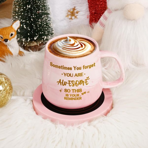 Coffee Mug Warmer & You are Awesome Mug Set, Coffee Gifts Set for Women - Image 2