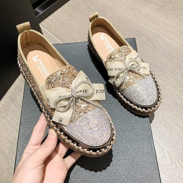 Women's Fashion Rhinestone Slip On Sneakers Casual Comfort Platform Walking - Image 5