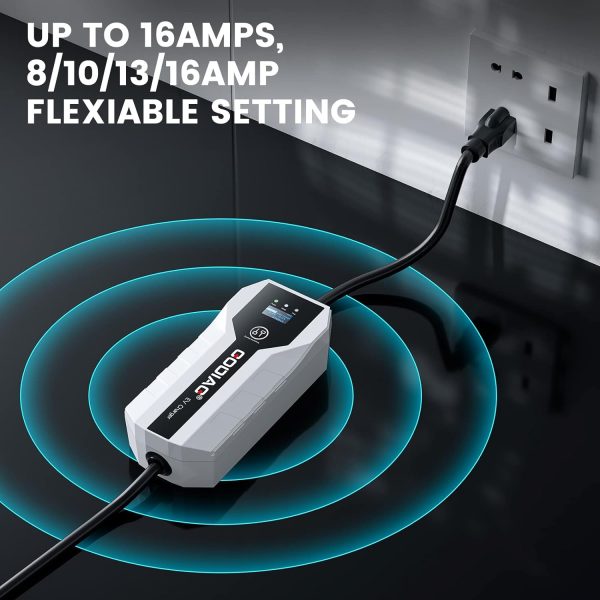 EV101 Portable EV Charger Level 1+2, 8/10/13/16 Amp Adjustable Electric Car - Image 2