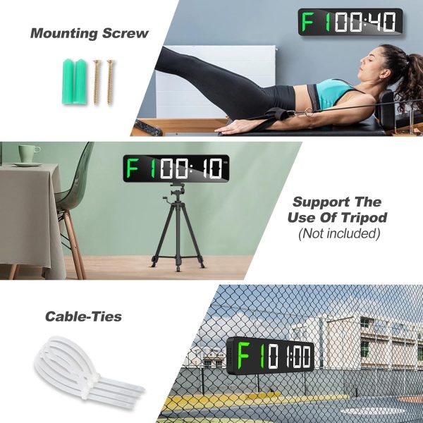Gym Timer 15" Large LED Display Wall Clock | Interval Workout | Countdown & - Image 6