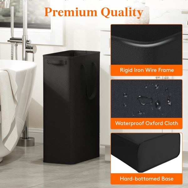 Lifewit 65L 2 Pack Slim Laundry Hamper, Narrow Laundry Basket with Handles, - Image 6
