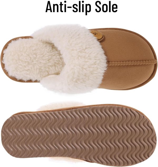 Litfun Fuzzy Slippers for Women with Memory Foam Winter Fluffy House Shoes - Image 4