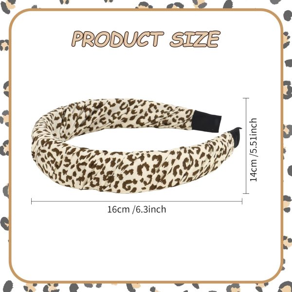 YARIEW 4 Pcs Leopard Print Headbands for Women Girls Wide Padded Headband - Image 3