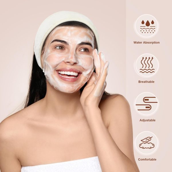 4 Pack Spa Headbands for Women, Lengthened Adjustable Makeup Headbands for - Image 6