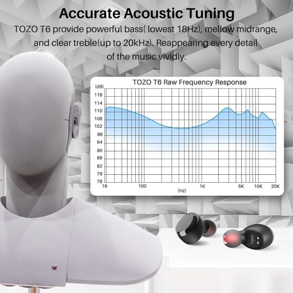 TOZO T6 True Wireless Earbuds Bluetooth 5.3 Headphones 45H Long Playtime, - Image 7