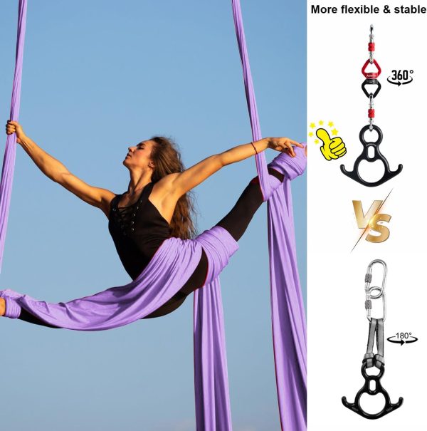 Aerial Silks 9 Yards Yoga Hammock Aerial Dance Flying Yoga Starter Kit - Image 3