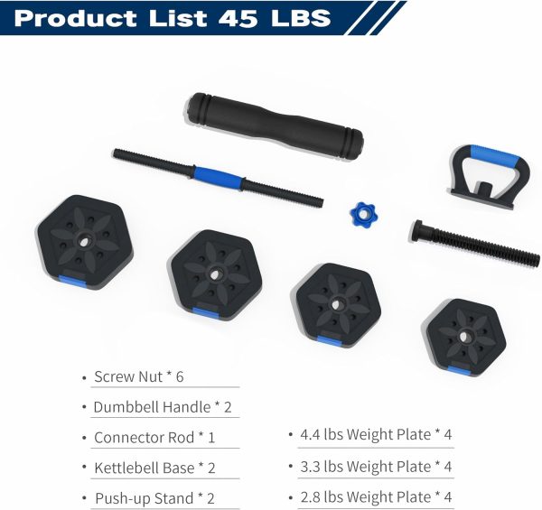 VIVITORY Dumbbell Sets Adjustable Weights, Free Weights Dumbbells Set with - Image 2