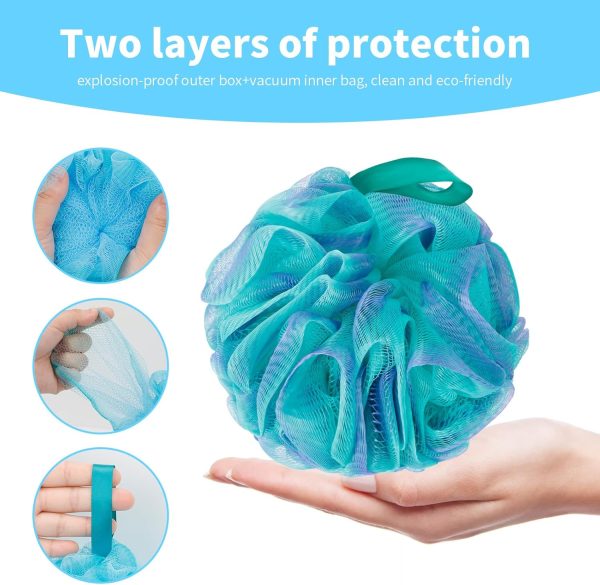 Bath Loofah Shower Sponge Body Back Scrubber Soft Mesh Shower Puffs - Image 8