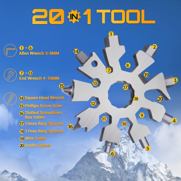 Snowflake Multi Tools Gifts for Men Christmas Stocking Stuffers for Men - Image 7