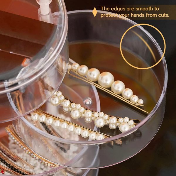 5 Layers Jewelry Organizer Storage Box, FODIENS Rotatable Hair Tie - Image 5