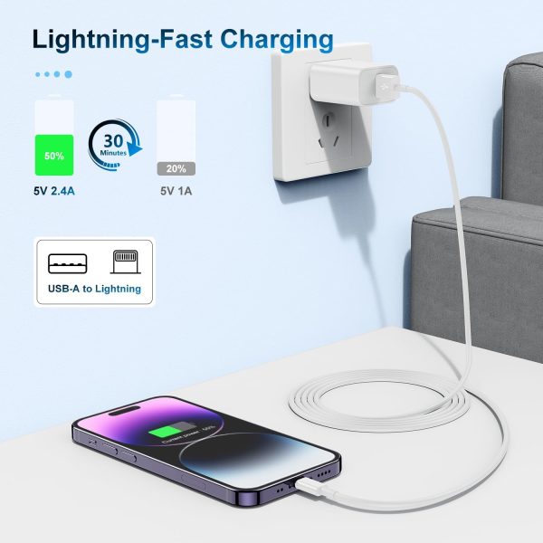 3 Pack Apple MFi Certified Charger Cable 6ft, Lightning to USB Cable Cord 6 - Image 4