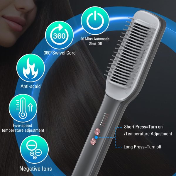 SDLOGAL Hair Straightener Brush, Hair Straightener Comb Straightening Brush - Image 9