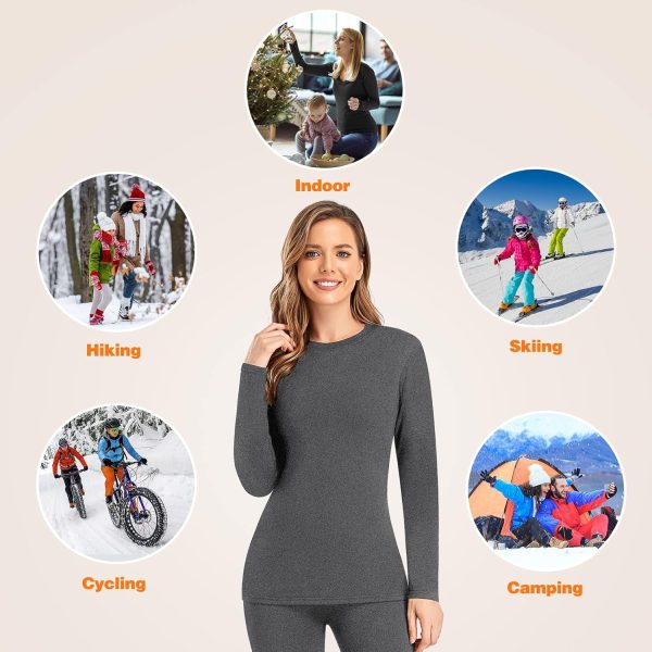 SIMIYA 2 Pack Thermal Underwear for Women Long Johns Winter Warm Fleece - Image 5