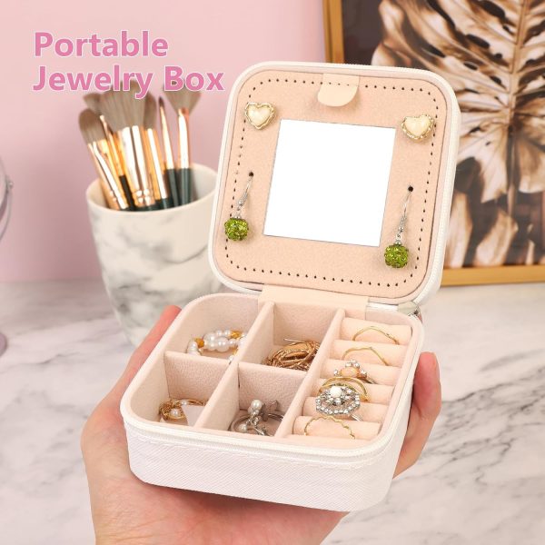 FUNARTY Travel Jewelry Case Organizer, Small Jewelry Box Jewelry Organizer, - Image 5
