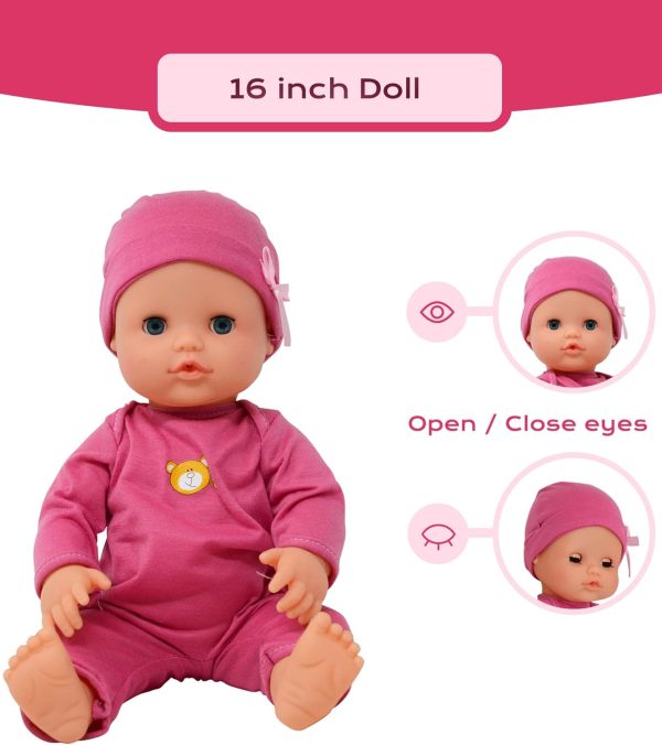 Interactive 16” Baby Doll Toy Doctor Kit with Light Up Heartbeat Sound - Image 5