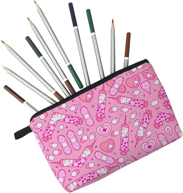 Pink Medical Assistant Cosmetic Bag Cute Makeup Bag Travel Toiletry Zipper - Image 4
