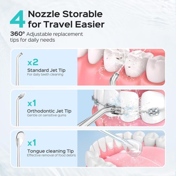 COSLUS Water Dental Flosser Pick: Portable Mini Travel Water Teeth - Image 8