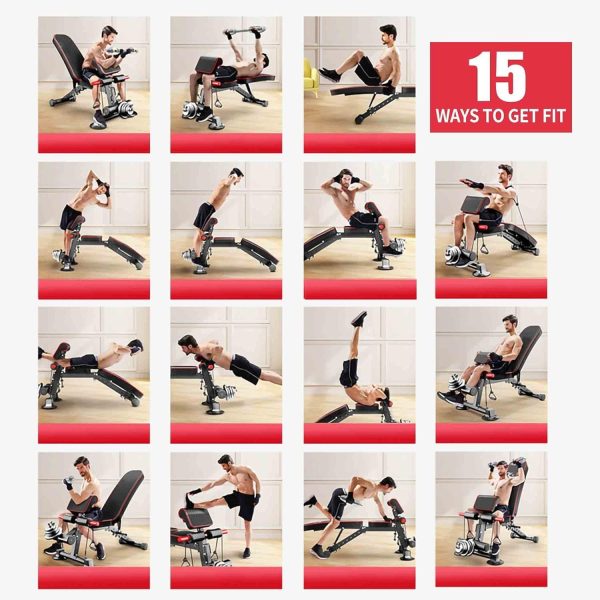 Adjustable Weight Bench Utility Workout Bench for Home Gym,Foldable Incline - Image 7