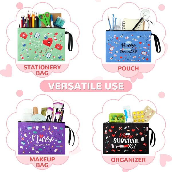 24 Pcs Nurse Gift Bulk for Women Nurse Canvas Cosmetic Bags Zipper Pouch - Image 6