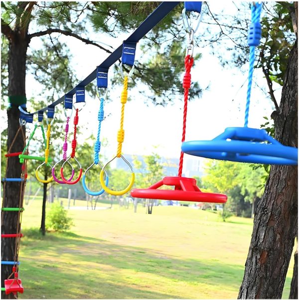 Ninja Rings Monkey Bars for Backyard Playground Swingset Rings Ninja Course - Image 7