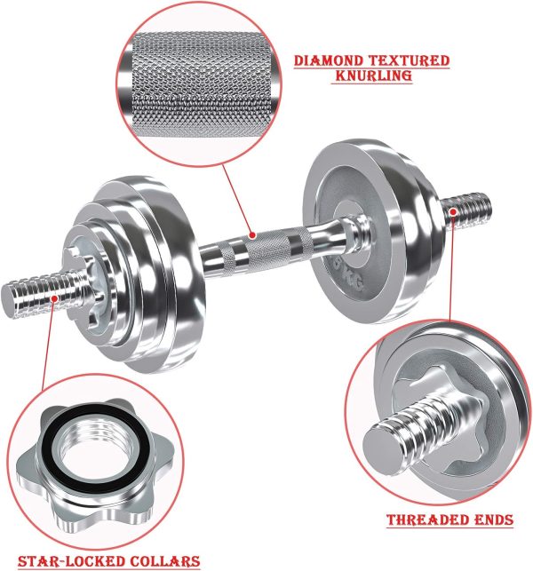 VIVITORY Fitness Dumbbells Set, Adjustable Weight Sets up to - Image 4