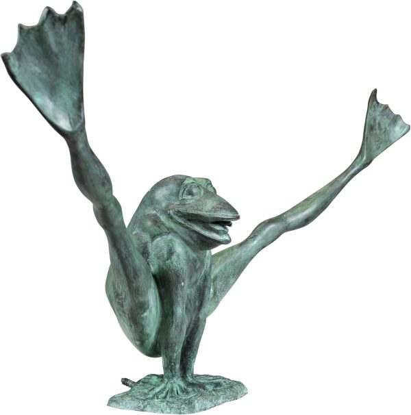 Design Toscano Legs Leap Frog Bronze Garden Statue, Large - Image 2