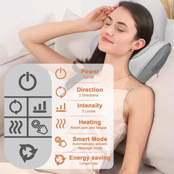 Neck Massager Pillow with Heat for Pain Relief Deep Tissue, Neck Stretcher - Image 5