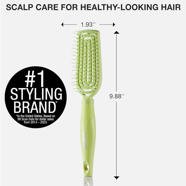 Conair Scalp Care Detangling Brush - Curly Hair Flexi Head Slim Brush with - Image 6